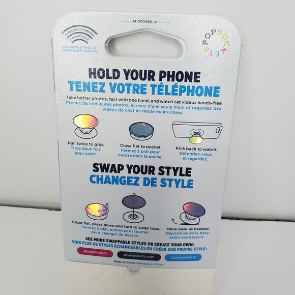 New Pop Socket Phone Grip and Stand With Swappable Top Pull Twice to Grip - Picture 4 of 7